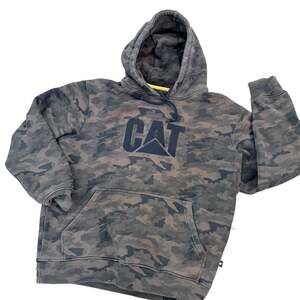CAT Men's Trademark Hooded Sweatshirt Night Camo Large